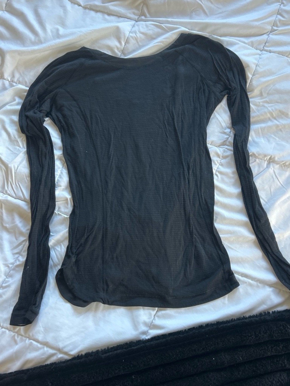 lululemon athletica Black Long-Sleeve Scoop Neck Top